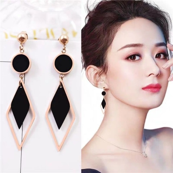 Anting Artistic Long Drop Fashion Model Korea Terbaru Elegant