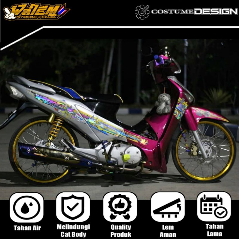 STRIPING TRANSPARAN SUPRA X 125 WAVE HOLOGRAM