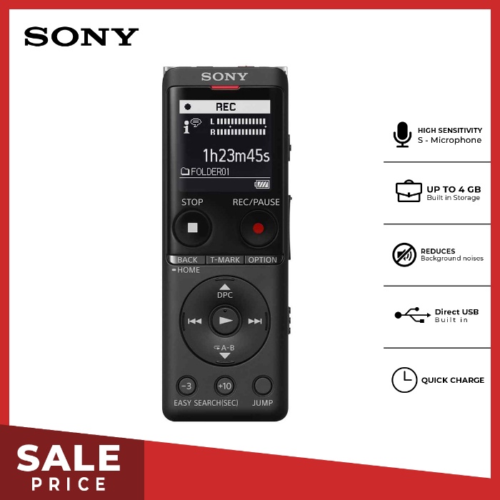 Recorder Sony ICD-UX570F IC Audio Recorder - Black