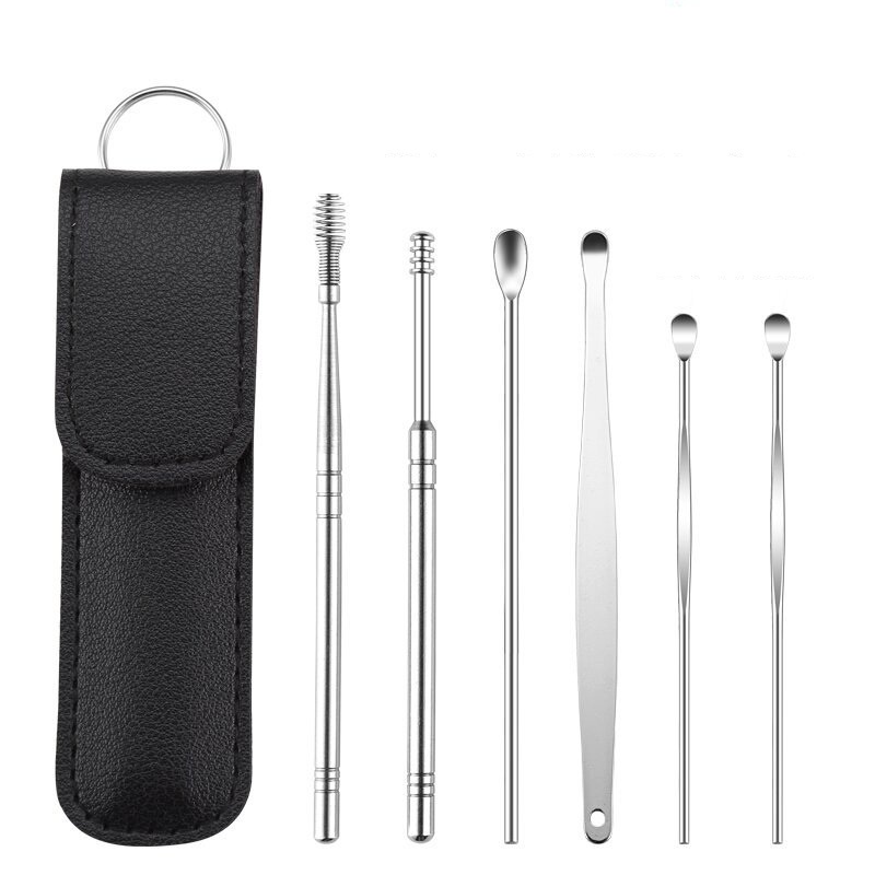 6 IN 1 ALAT PEMBERSIH TELINGA / EAR WAX STAINLESS