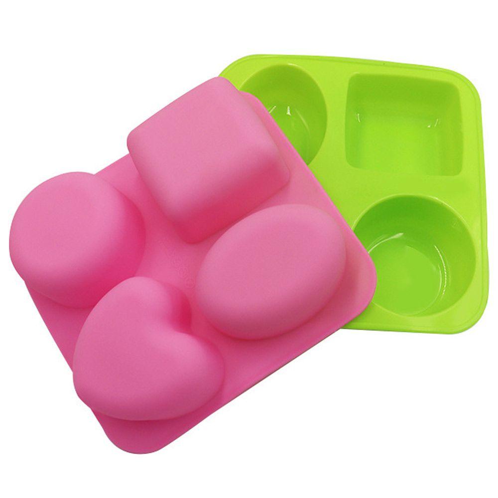 Cetakan Sabun Handmade Multifungsi Bentuk Silinder Bulat Oval Hati Persegi Bahan Silikon Untuk Dekorasi Rumah