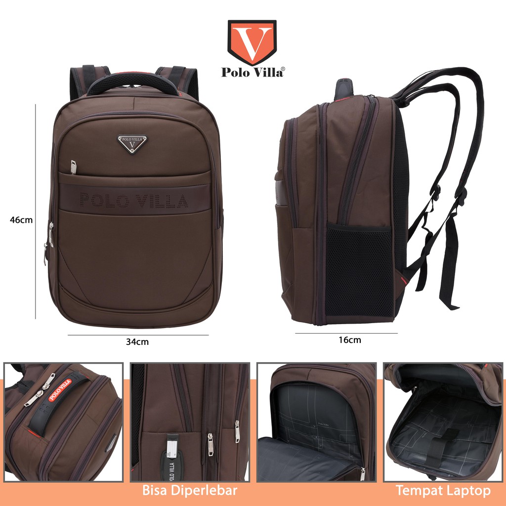 (Toko OB) Tas Murah Pria Laptop Polo Villa Rave-Track Voyager 9123 - 25L Tas Fashion Import