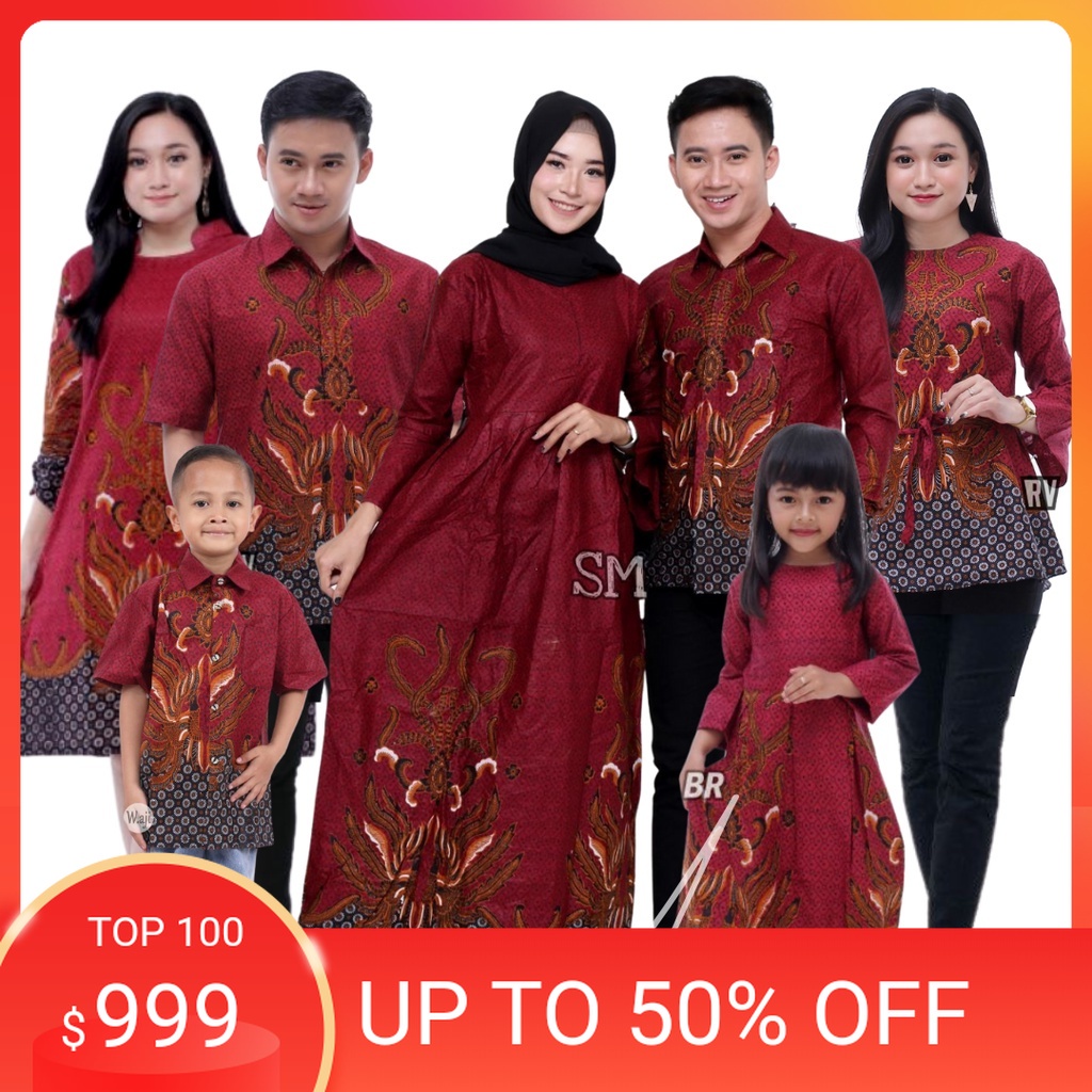 PROMO % Batik couple keluarga modern terbaru2021/Baju couple keluarga/Batik Sarimbit ayah ibu dan an