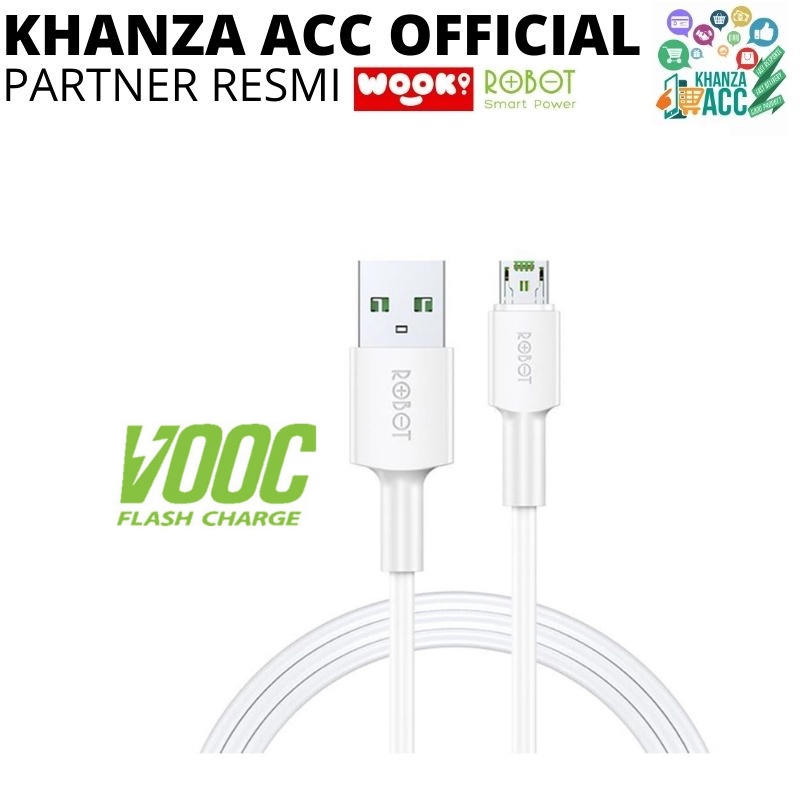 KHANZAACC Kabel Data ROBOT RVM100 Micro USB 4A Fast Charging VOOC