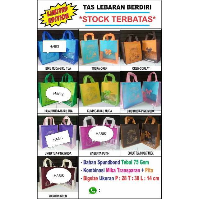 

[COD] TAS MIKA LEBARAN READY STOCK BAHAN NON-WOVEN TEBAL 75 GSM WARNA BISA CAMPUR POTRAIT