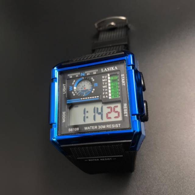 Jam tangan digital segi Sporty water Resist merk Lasika