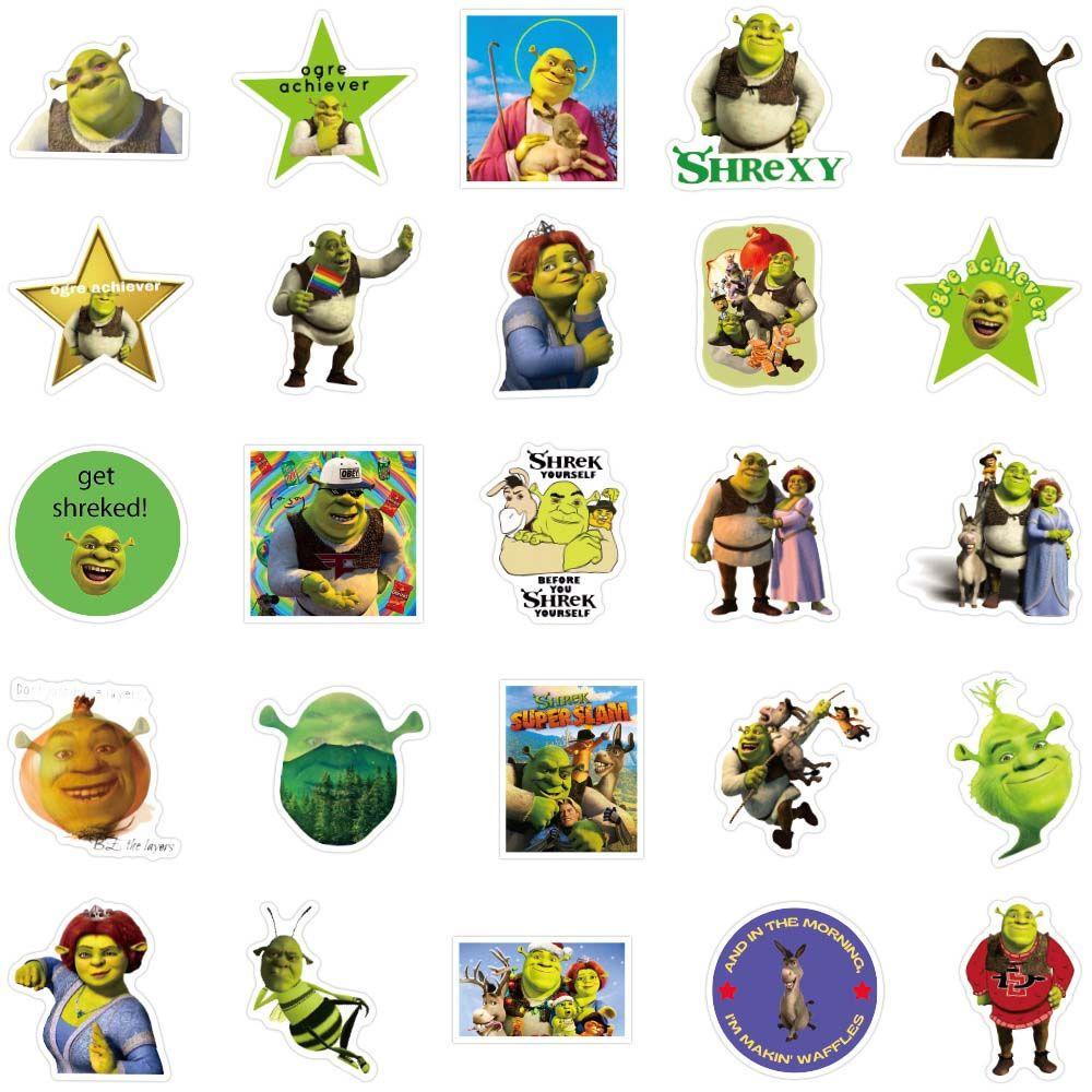 [Elegan] Shrek Stiker Hadiah Anak PVC Scrapbooking Graffiti Stiker Alat Tulis Stiker Fans Koleksi Hadiah Stiker Anime