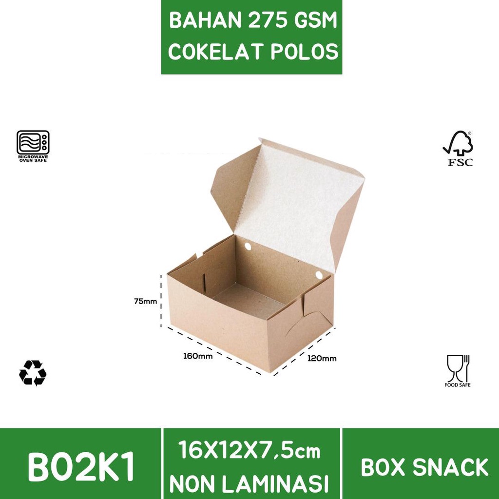 Box Snack Dus Roti Snack Box 16x12 (B2K1-Non Laminasi)