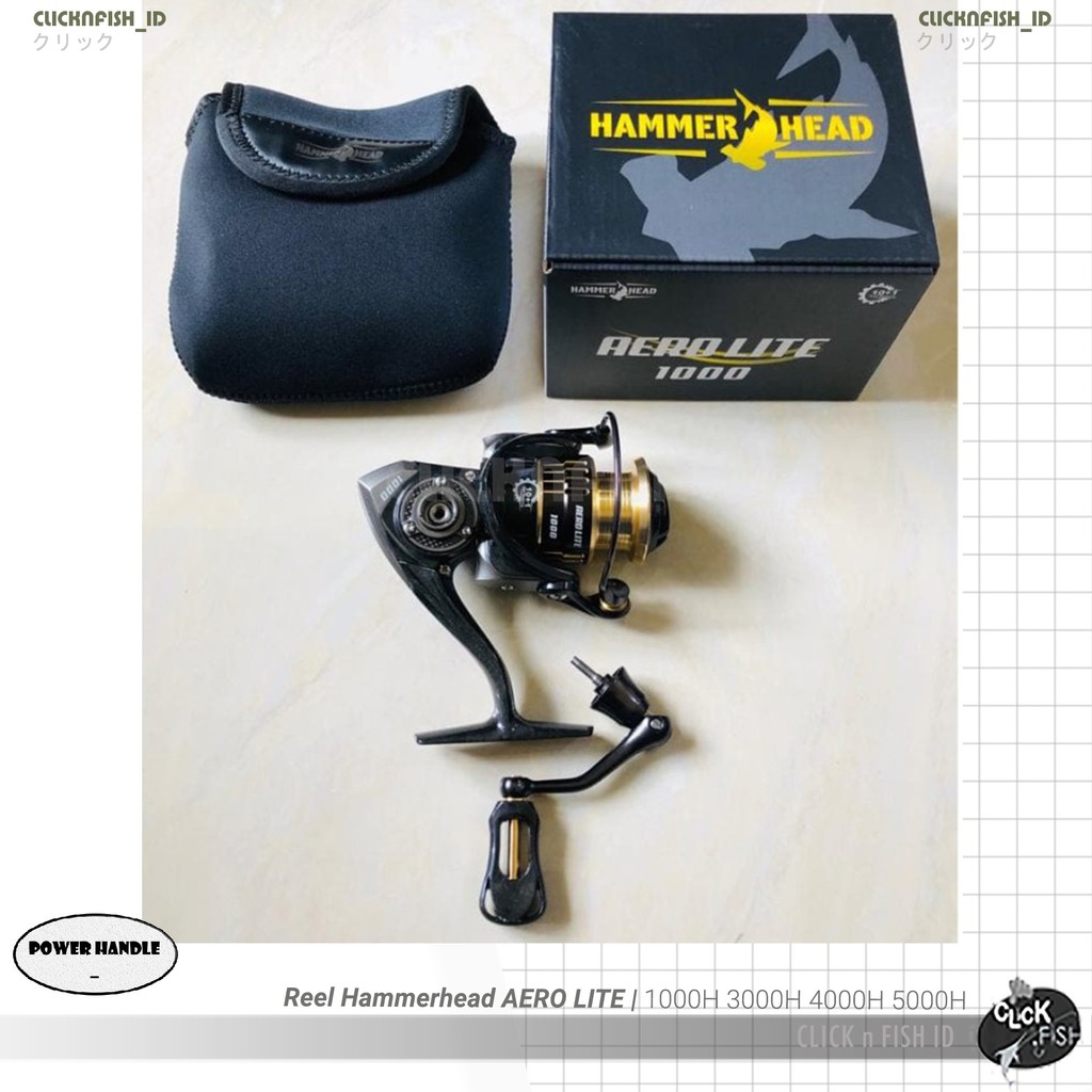 Reel Hammer Head/HAMMERHEAD AEROLITE | 10+1BB Power Handle 1000 3000 4000 5000 H Spinning Berkualita