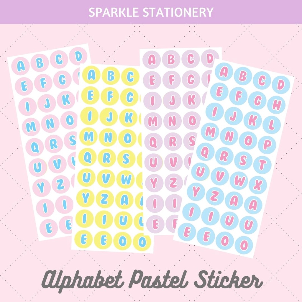 

Sticker Alphabet Kiss-Cut Dots Pastel Sparkle Stationery