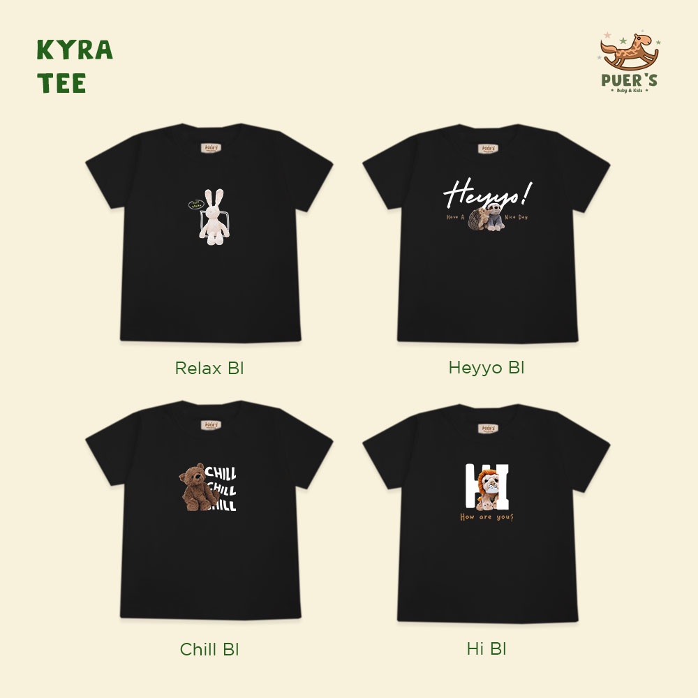 KAOS BAYI DAN ANAK PUER'S KYRA DOLL SERIES BLACK (KAOS ANAK DOLL SERIES)