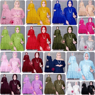 Baju Gamis Wanita Remaja Dewasa Bahan Moscrepe Premium Grade A Bahan Halus Adem Maxi Brukat Terbaru 