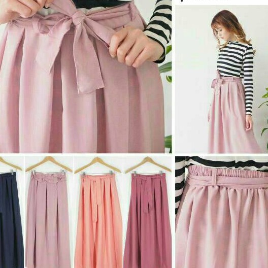 ROK katun mix baloteli Umbrela skirt viere muslim syari bawahan wanita mayung mix kulotKULOT