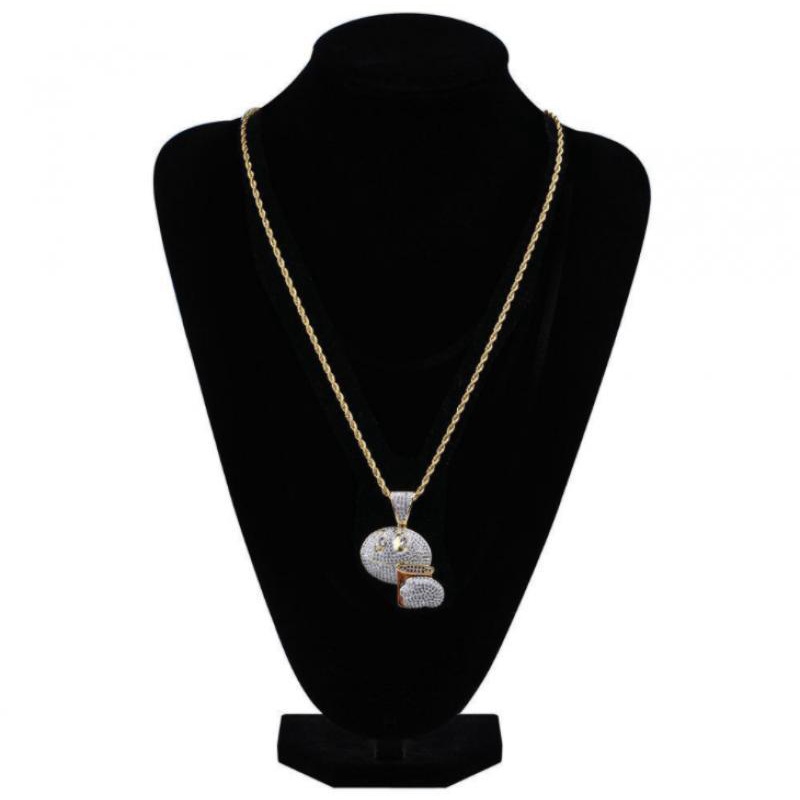 Kalung Liontin Cangkir Kopi Bahan Zirkon Gaya Hip-Hop Hipster Untuk Pasangan