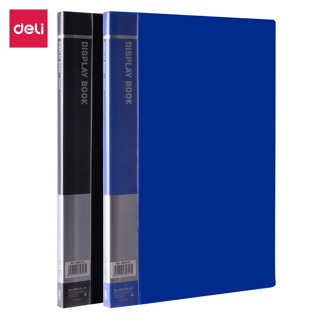 

Deli Display Book Clear Holder Seri Rio FC 20 0.75mm halaman Cover Plastik PP warna cerah EB01X02