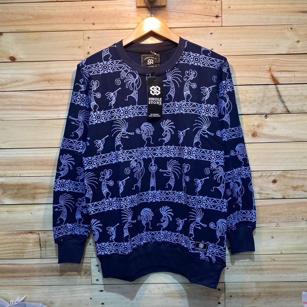 Sweater Pria Deas Off White Beludru Panas Musim Gugur Berkerudung Dingin Remaja Memakai Versi-Motif 19