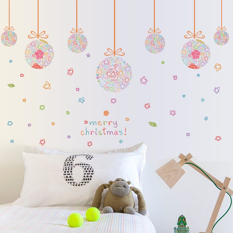 RELIZA Wall Sticker / Wallsticker / Stiker Dinding 60X90 GLASS CHRISTMAS BALL SK9071