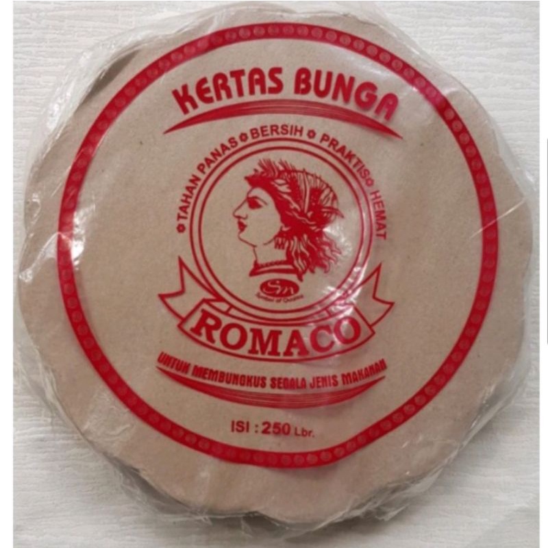 Kertas Nasi BUNGA ukuran kecil | Tatakan/alas piring rotan| 250 lembar