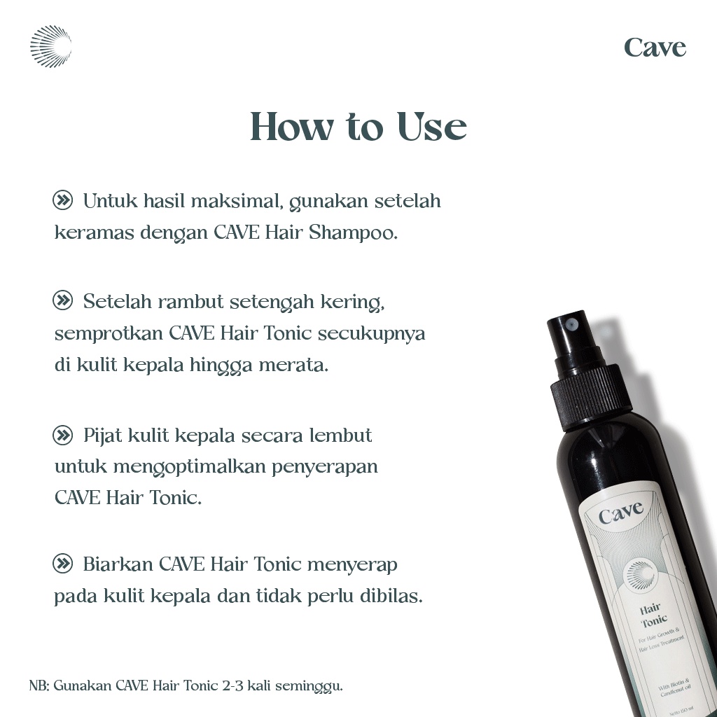 CAVE Hair Tonic 150 ml Original Perawatan Rambut, Penumbuh Rambut &amp; Vitamin Untuk Menyuburkan Rambut Anti Rontok (bayar COD)