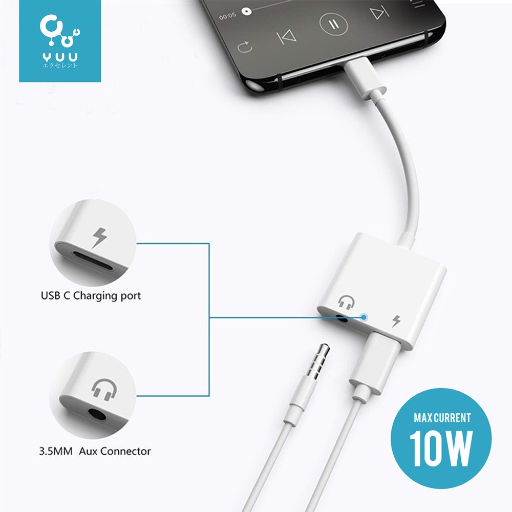 Splitter Type-C & Audio Jack, Charging, Audio & Mic YUU - YTG480CJ