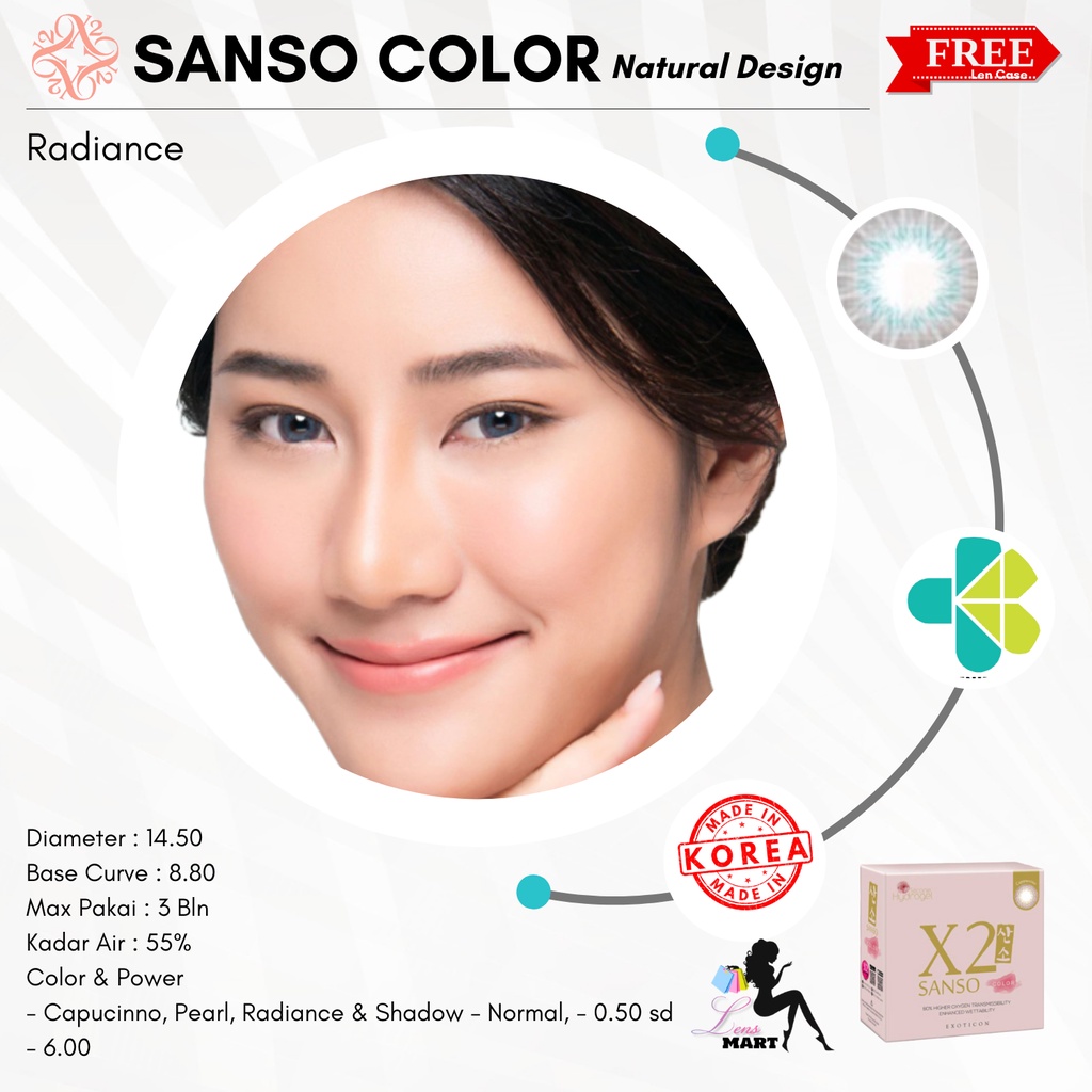 SOFTLENS SANSO COLOUR MINUS - X2 EXOTICON  0.50 sd 2.00