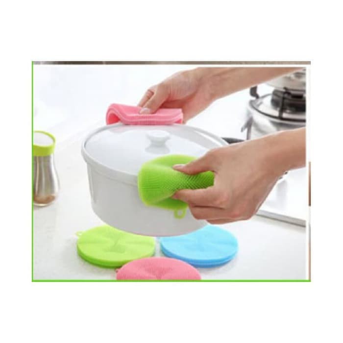 (COD) Spon Cuci Piring Silicon Multifungsi Sponge Silicone Anti Bakteri