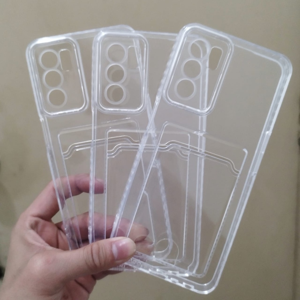 Chuubut Oppo A16 Case Softcase TRANSPARANT CARD HOLDER CAMERA PROTECTION Case Casing Hp Oppo A16