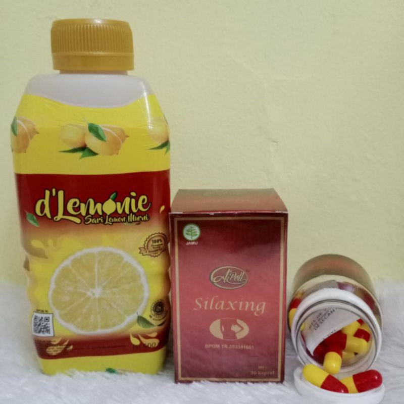 paket pelangsing ADELL SILAXING SUPER  dlemonie 500 ml+ APELL SILAXING 30 KAPSUL obat pelangsing her