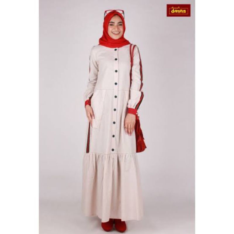 SALE GAMIS ABAYA DANNIS CREAM size M/CUCI GUDANG