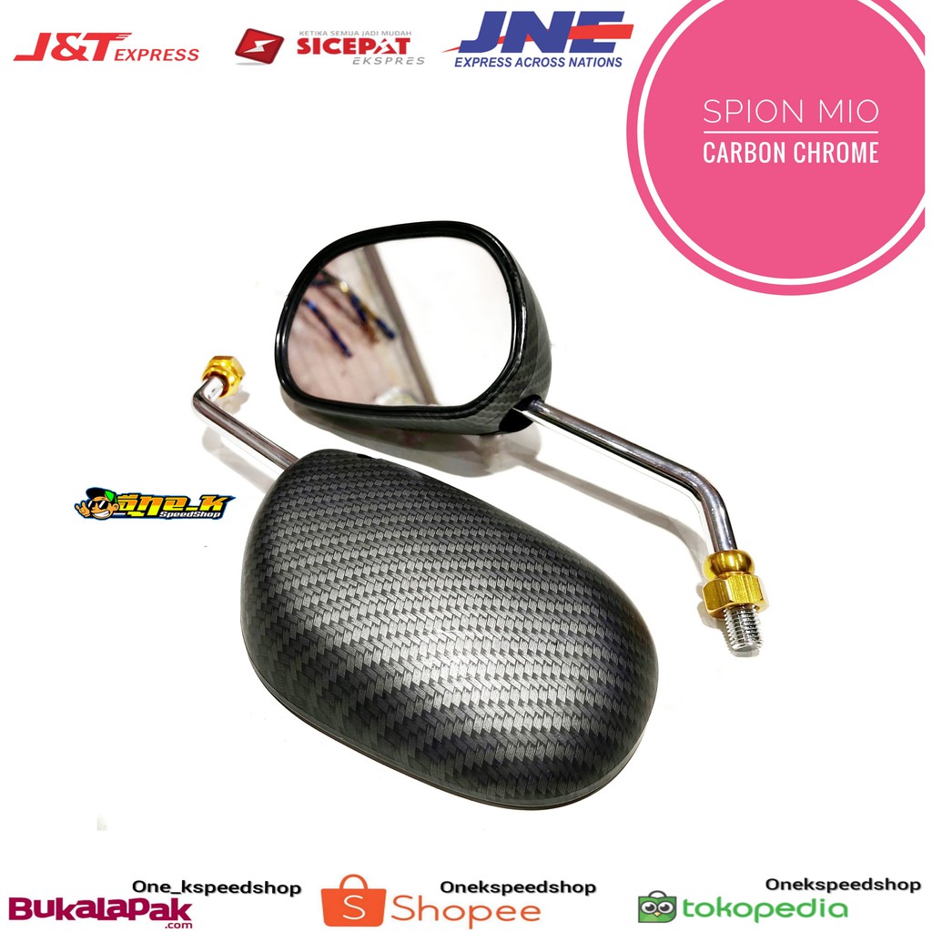 SPION CARBON TANGKAI CHROME MIO YAMAHA universal