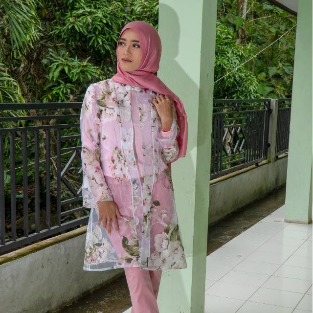 OUTER ORGANZA MOTIF BUNGA/OUTER WANITA/OUTER KEKINIAN