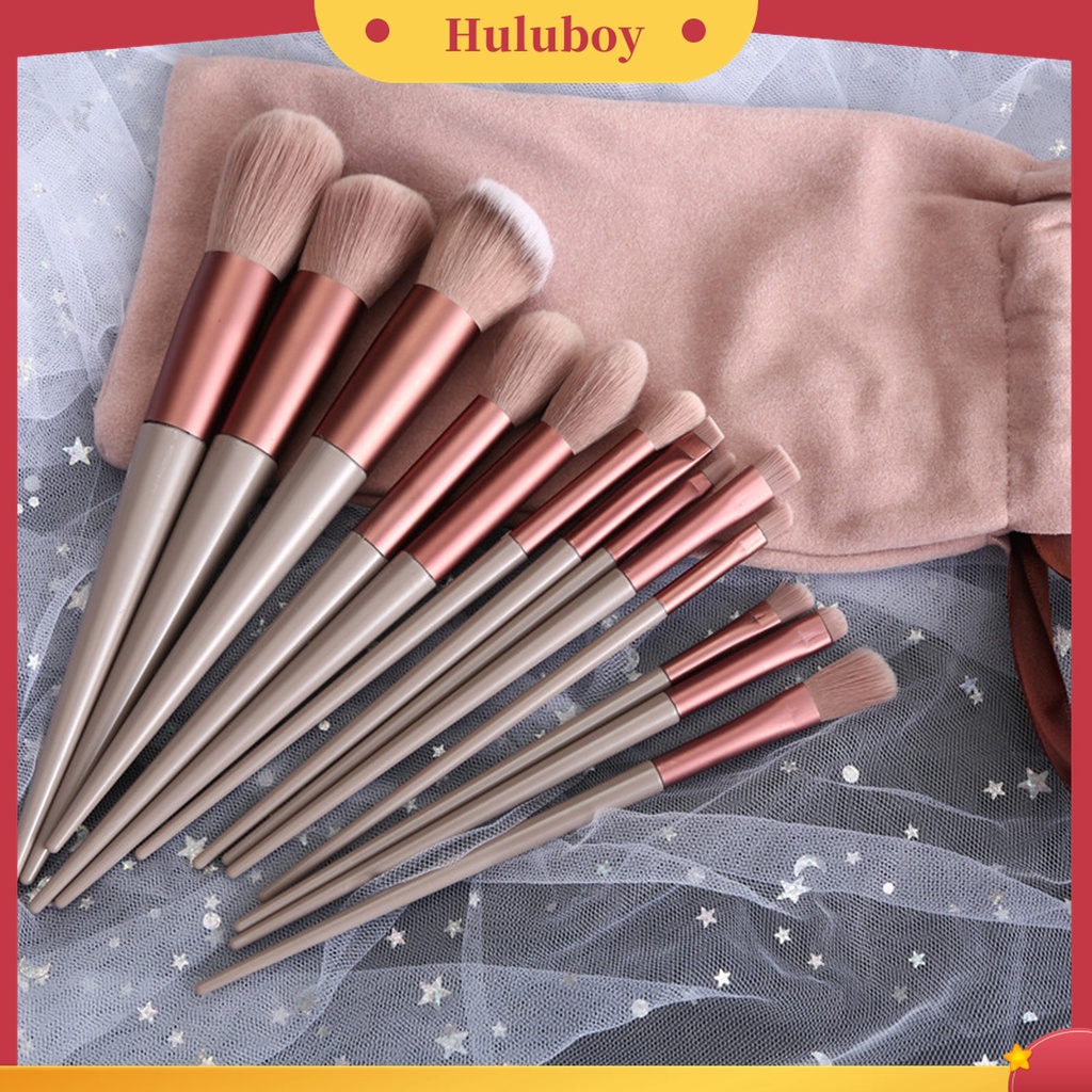 Huluboy Huluboy♡ 13pcs / Set Brush Foundation / Concealer / Bedak Ringan Untuk Makeup / Kosmetik Wanita