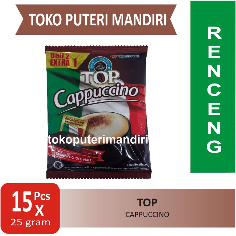 

Kopi TOP Cappuccino Renceng isi 15 Pcs