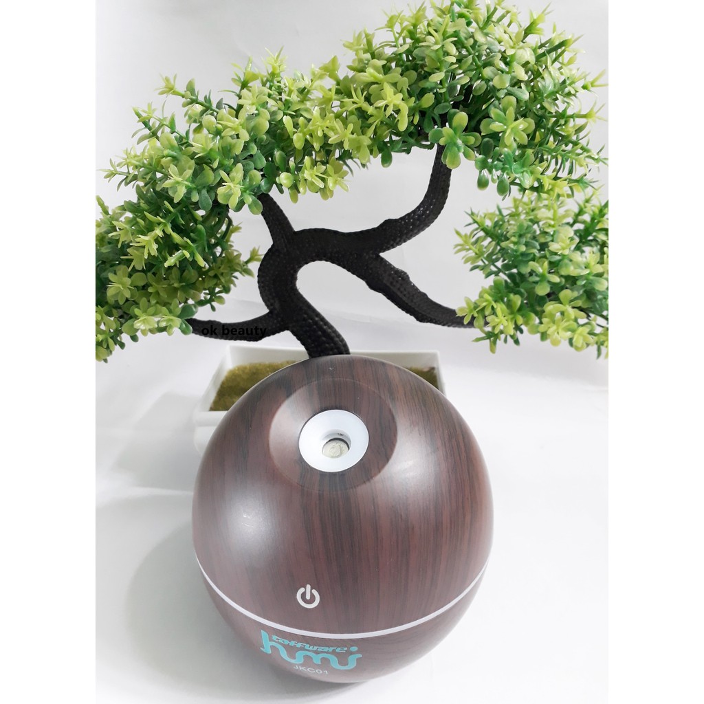 DIFFUSER AROMATERAPI RUANGAN ELEKTRIK MURAH MOTIF CORAK KAYU PENGHARUM HUMIDIFIER-JKC01- DARKBRO+FREEO