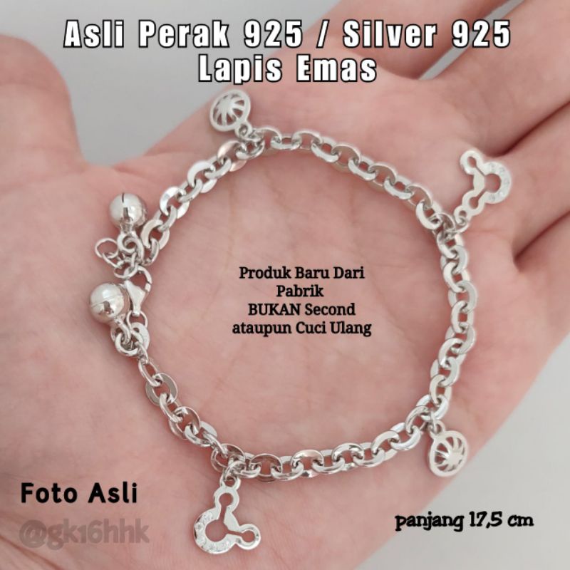 Gelang Kaki Anak Perak 925 Gelang Kaki Bayi Perak 925 Gelang Kaki Anak Asli Perak 925 Lapis Mas Puti