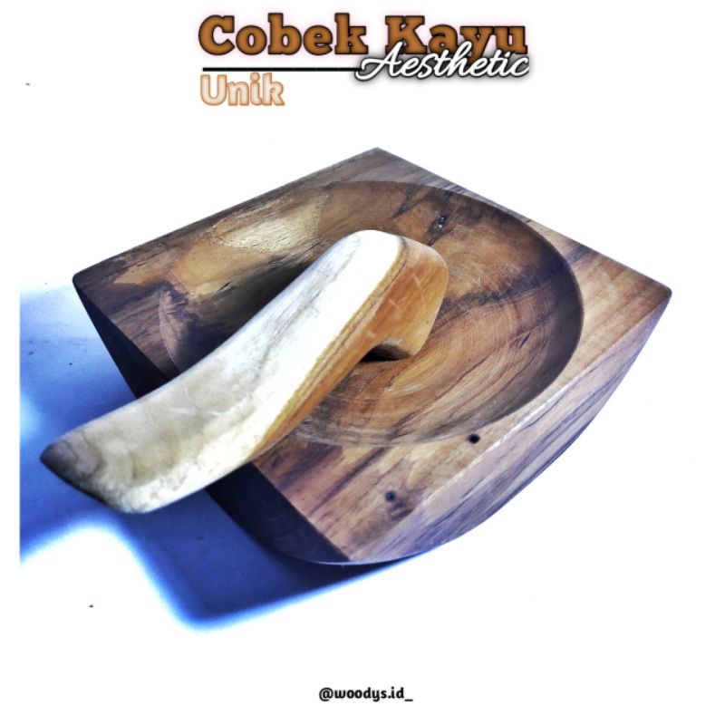 COBEK / ULEKAN Kayu Jati Murah Unik Paket Lengkap Serbaguna Peralatan dan Perlengkapan Dapur Rumah T