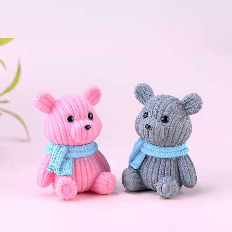 Cake Toper Figure Topper Hiasan Kue Karakter Bear Beruang Syal /Pcs