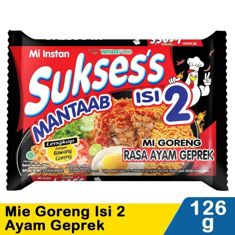 

Sukses's Mie Goreng Isi 2 Ayam Geprek 126G