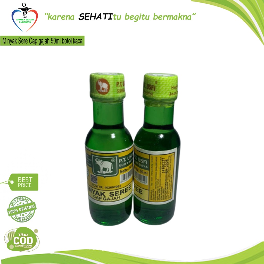 Minyak Seree Cap Gajah 60ml/Minyak Serai Minyak Sereh Cap Gajah 50ml