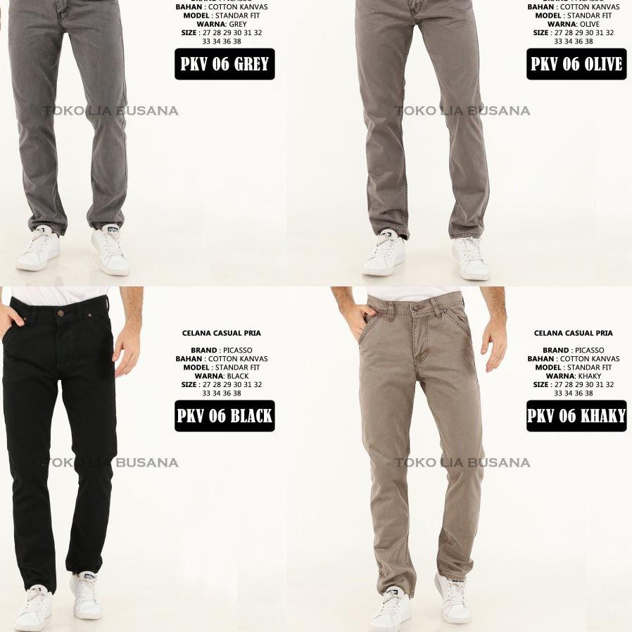 MAY574 Celana  Panjang Casual Bahan  Kanvas  Kanfas Pria  