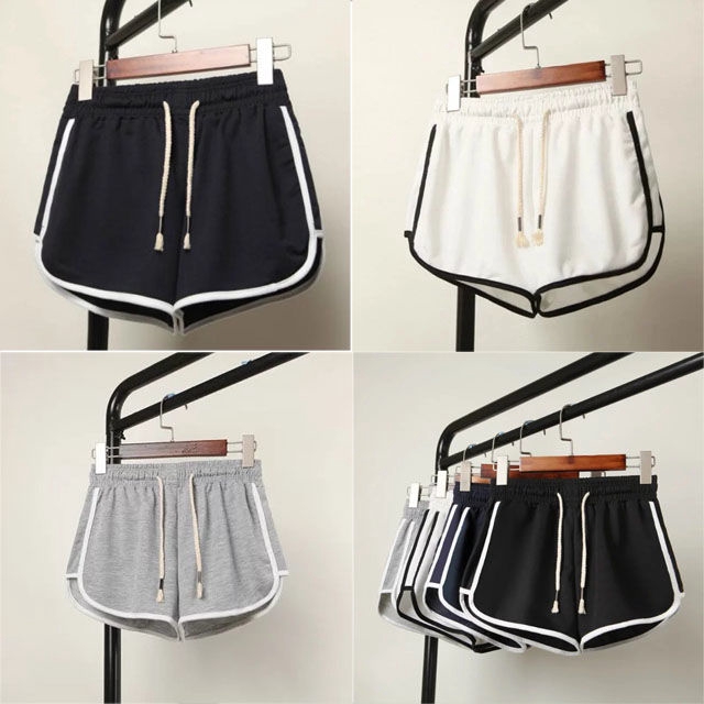  Celana  Pendek  Olahraga  Wanita Warna  Hitam Putih  Shopee 