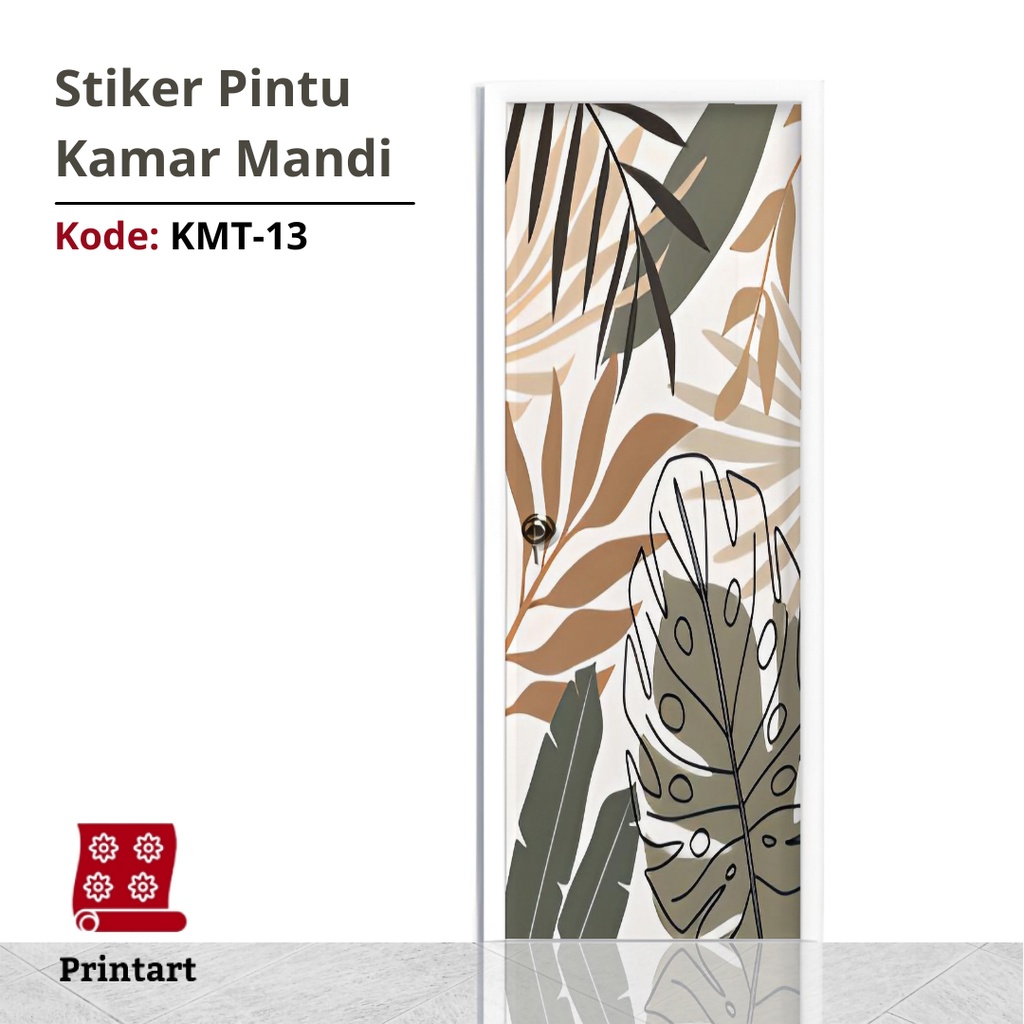 Stiker Pintu Kamar Mandi Toilet Motif Tropical Kode KMT-12 - FX