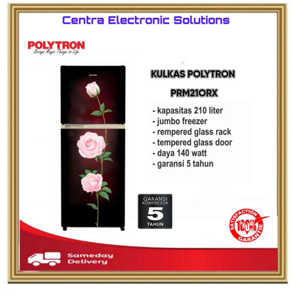 Polytron Kulkas 2 Pintu 210 liter PRM-21ORX/ORX PRM-21ORX PRM-21ORX