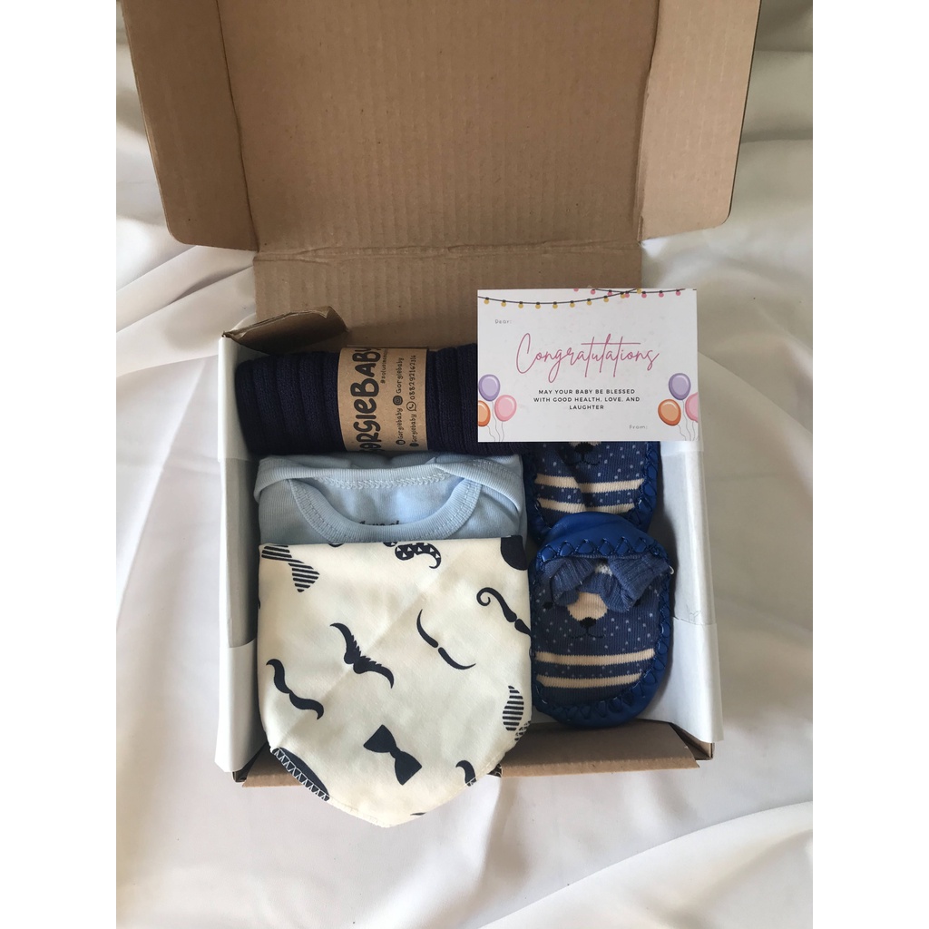 Baby Hampers Set  - Baby Hampers Premium Kado New Born Kado Bayi Paket Hampers Bayi GORGIEBABY-Happy Hampers Biru