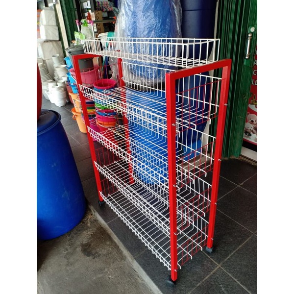 Rak Roda Ciki Susun 5 Rak Chiki Display Serbaguna