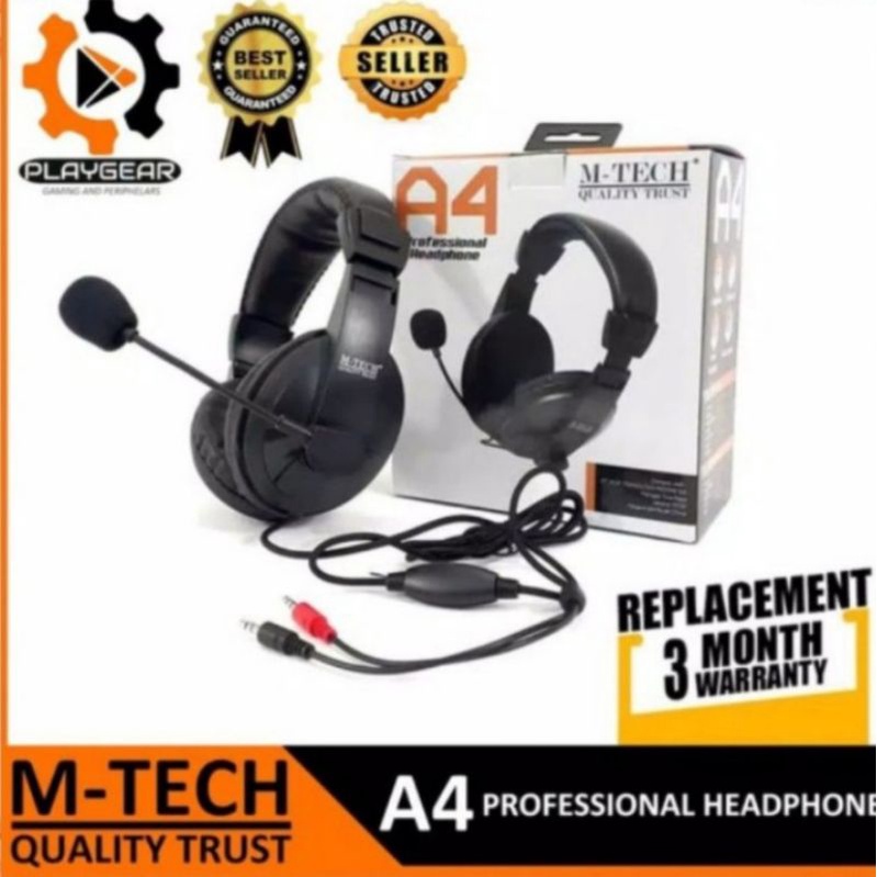 M TECH Headset Gaming M-tech A4/headset pc / headset laptop plus microphone
