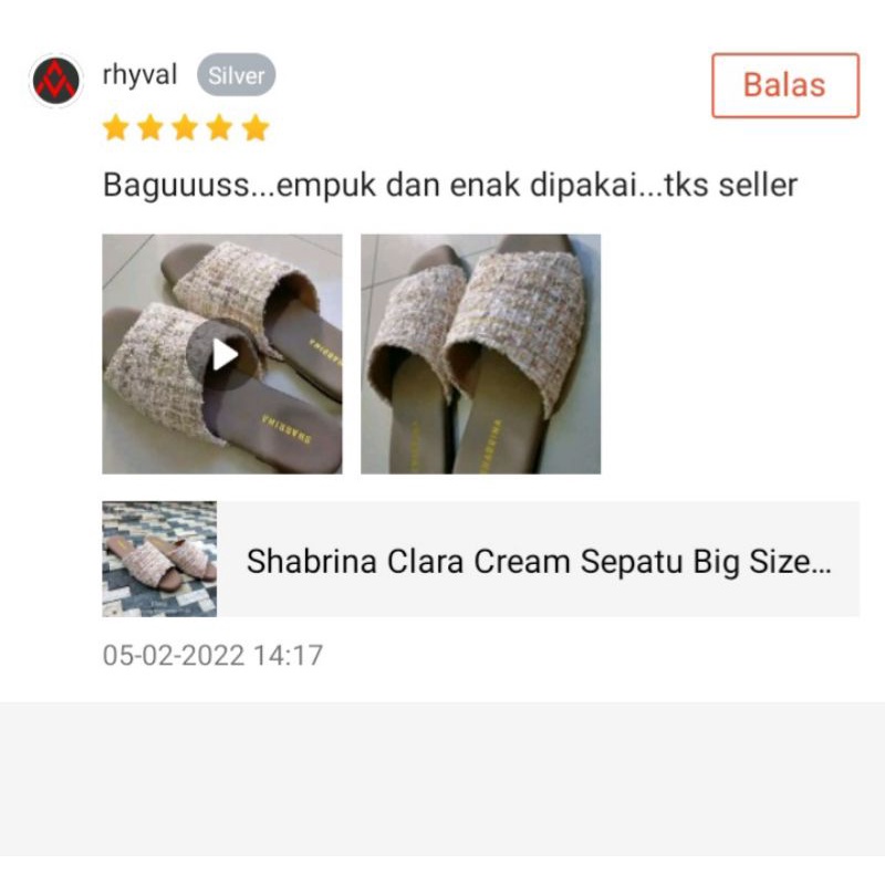 Shabrina Clara Cream Sepatu Big Size Jumbo 41-45