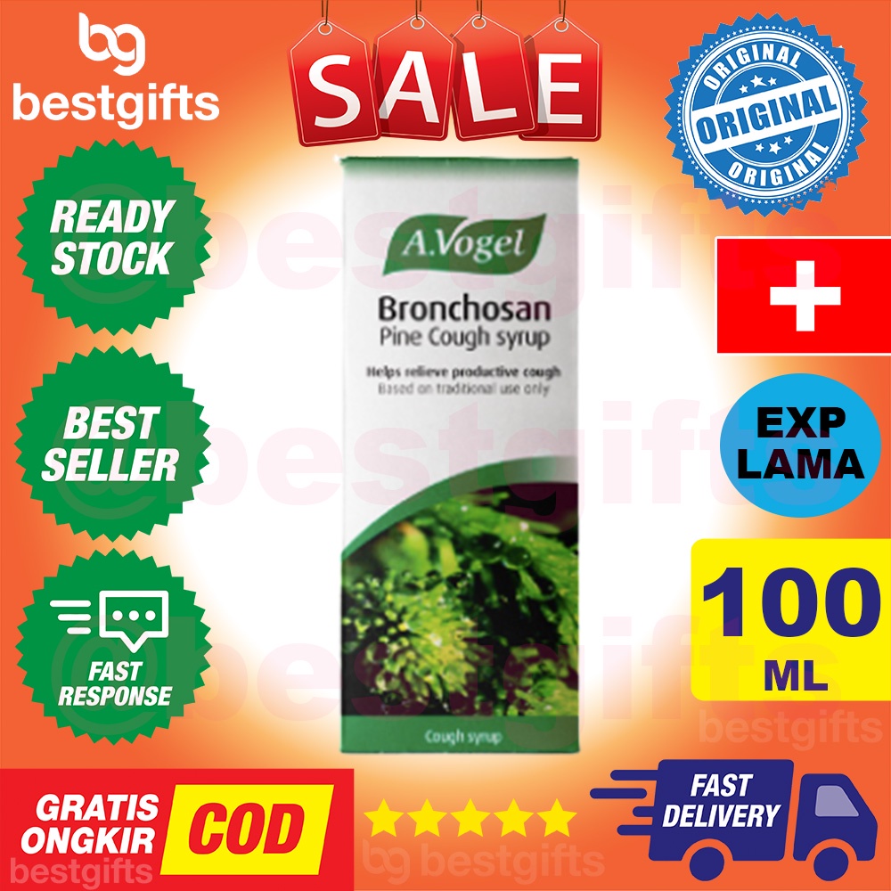 A VOGEL BRONCHOSAN PINE COUGH SYRUP MEREDAKAN GEJALA BATUK BERDAHAK IRITASI SAKIT TENGGOROKAN 100 ML