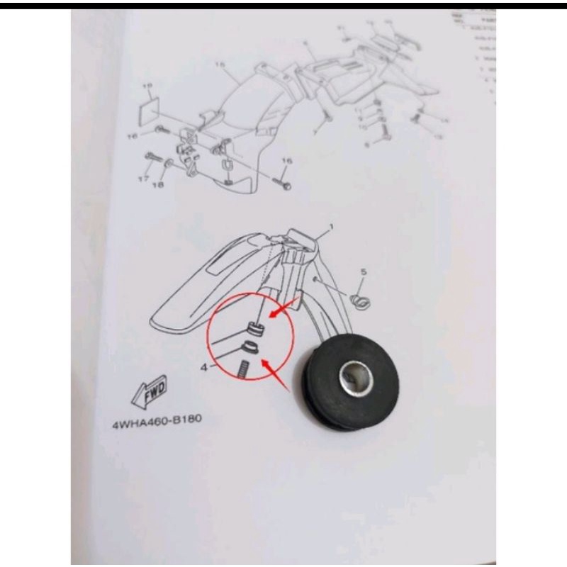 Karet & bosh collar spakbor depan yamaha F1zr