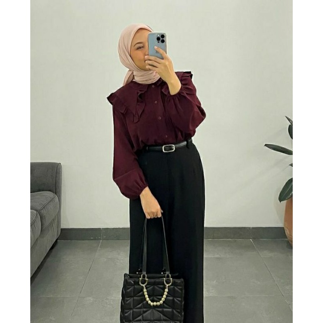 Brenda Blouse Maroon SM by Vlowy